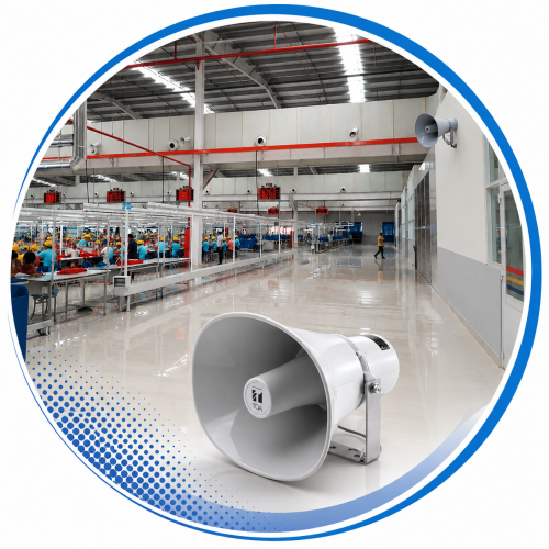 Dàn âm thanh nhà xưởng diện tích 1000m2